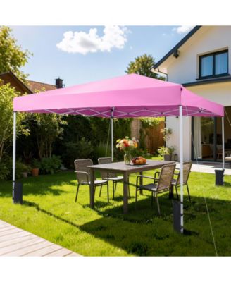 10 x 10 FT Pop up Canopy Tent w/Carrying Bag 4 Sandbags 8 Stakes 4 Wind Ropes