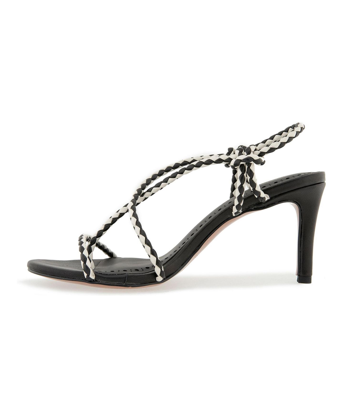 Женские сандалии Rebecca Minkoff Jayce Heeled, цвет: Чёрный / Белый — фото 2