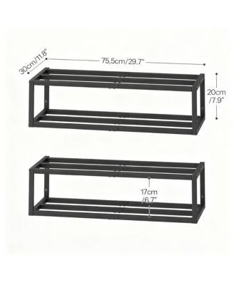 Wall-Mounted Shoe Rack 2 Pack Metal Hanging shelve