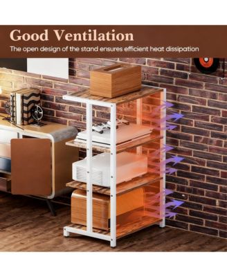  Media Stand Audio Rack Gaming Console Shelf TV Equipment Storage