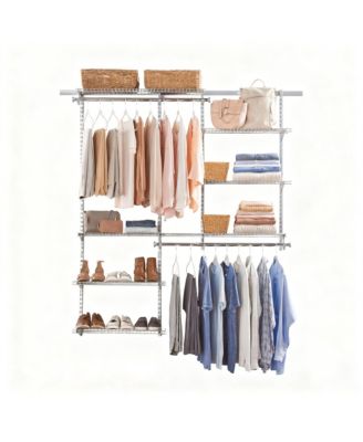Closet Organizer Kit 3-6 Ft Adjustable Metal Wire Shelving Expandable System