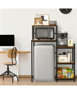 Mini Fridge Stand Microwave Cabinet 3-Tier Wood Storage Rack Dorm Kitchen