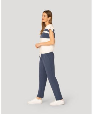 Women's Stripe Drawstring Top and Jogger Set