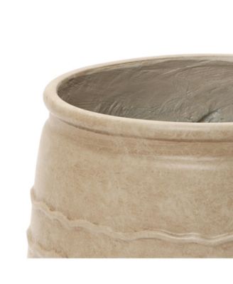 14" Dia Rustic Brown Large Plant Pot with Drainage, Farmhouse Round Flower Pot Planter for Indoor and Outdoor Plants