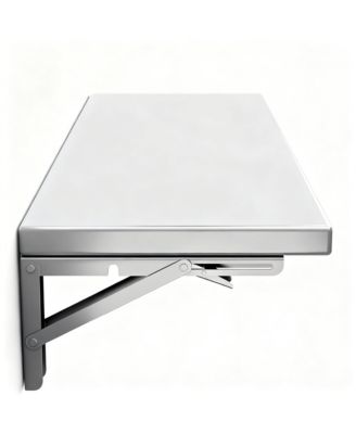 23.6x16in Stainless Steel Folding Wall Shelf Kitchen Garage Laundry Utility Room