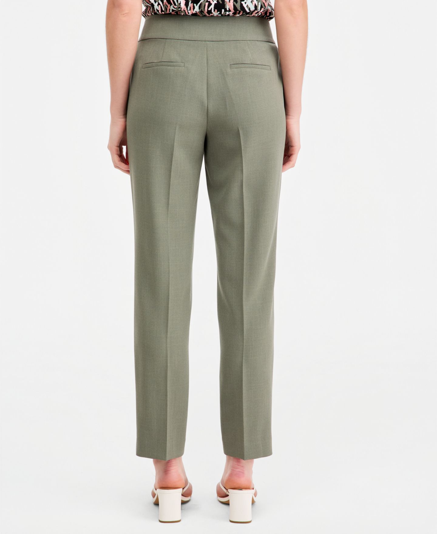 Женские брюки Kasper Fly-Front Slim, цвет: Тёмный морской каменный — фото 4