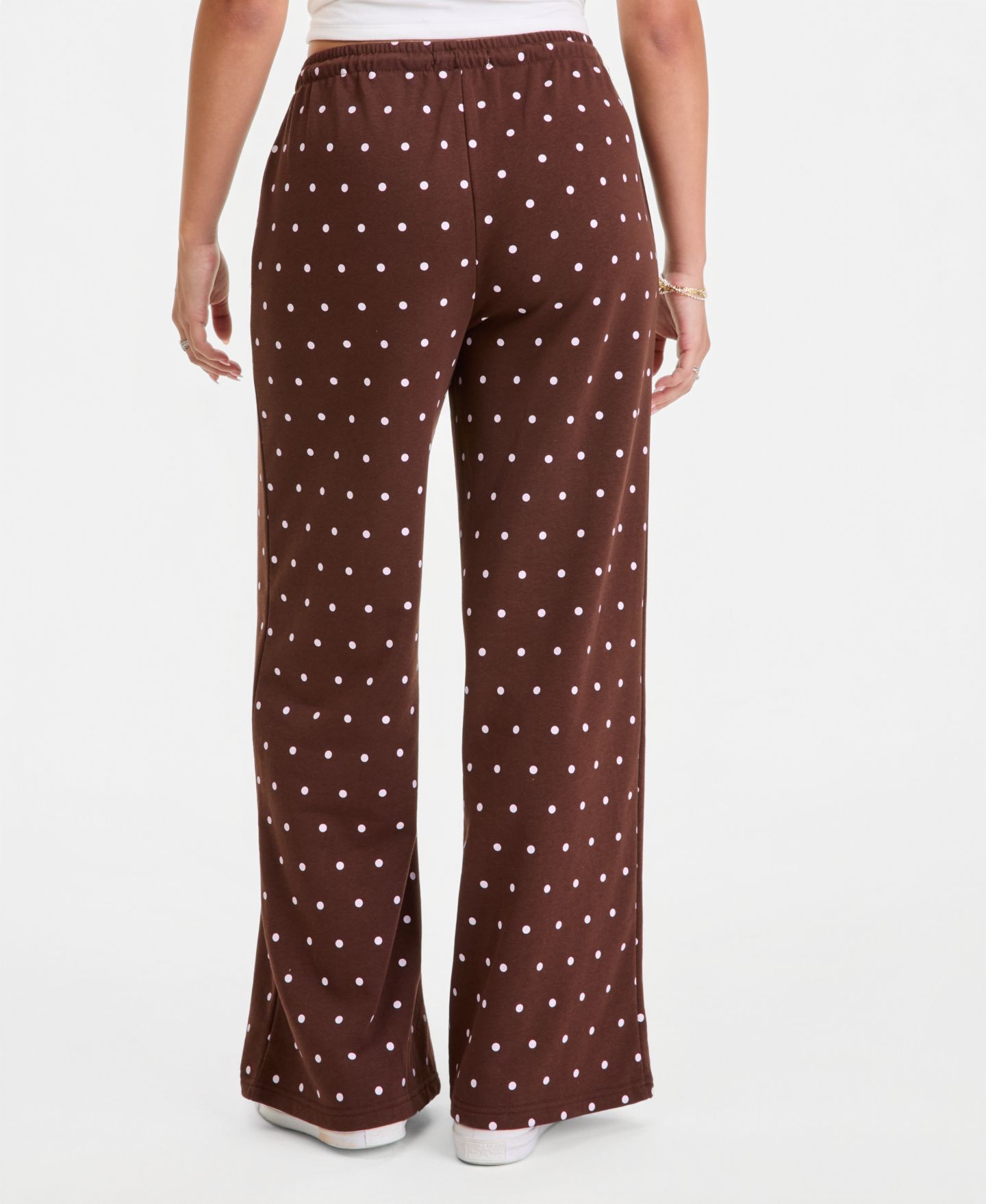 Женские брюки Rebel Veil Juniors' Printed Wide-Leg Drawstring Sweatpants, цвет: Коричневый — фото 2