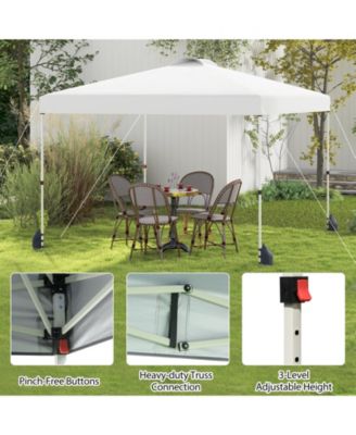 10 X 10 FT Pop up Canopy Tent w/ 1 Sidewall Wheeled Bag 8 Stakes