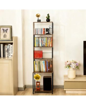 DVD Shelf Wooden CD Storage Rack Adjustable Dividers Tower Media Holder