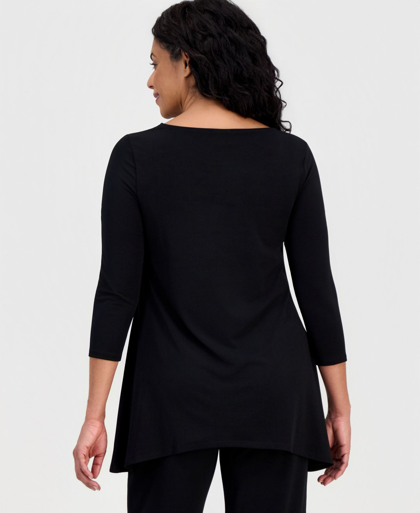 Женский топ JM Collection 3/4-Sleeve Knit Top, цвет: Глубокий чёрный, вариант 1 — фото 2