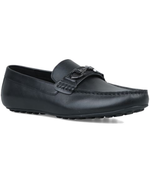 Мужские туфли Alfani Genuine Leather Slip-On Bit Driving, цвет: Чёрный кожаный