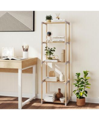 5 Tier Open Bookshelf Storage for Home Office and Bathroom