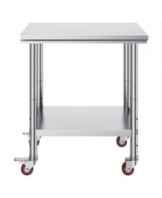 Stainless Steel Rolling Work Table with 4 Casters.