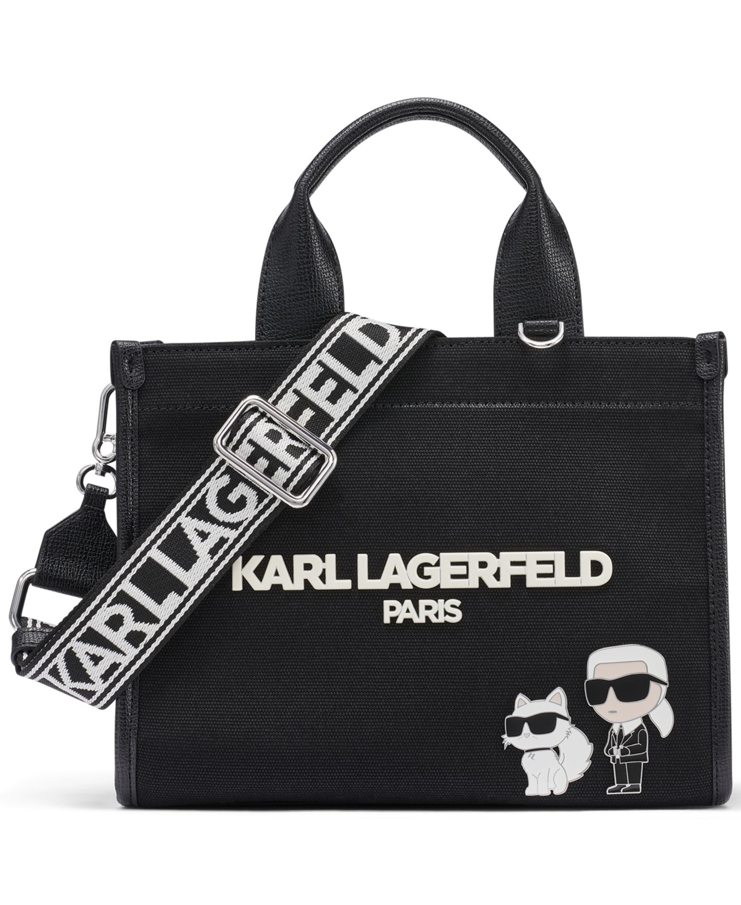 Женская сумка KARL LAGERFELD PARIS Kristina Small Satchel Handbag, цвет: Чёрный — фото 1
