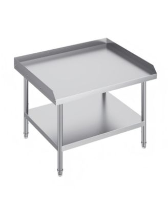 Stainless Steel Work Table 30 x 36 x 26 in with 2 in Backsplash, Adjustable Height