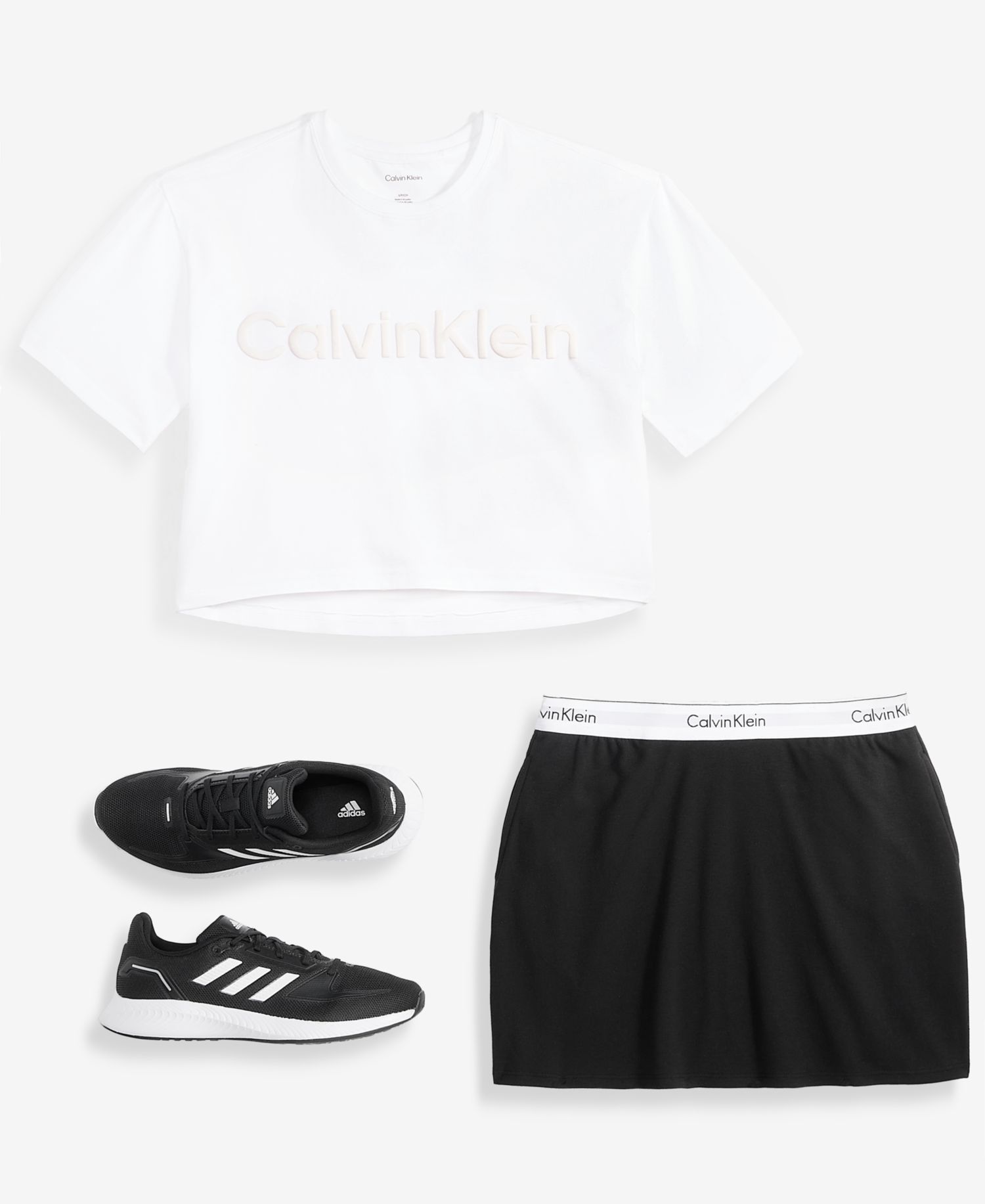 Women's Boxy Cropped Logo Tee & Pull-On Skort