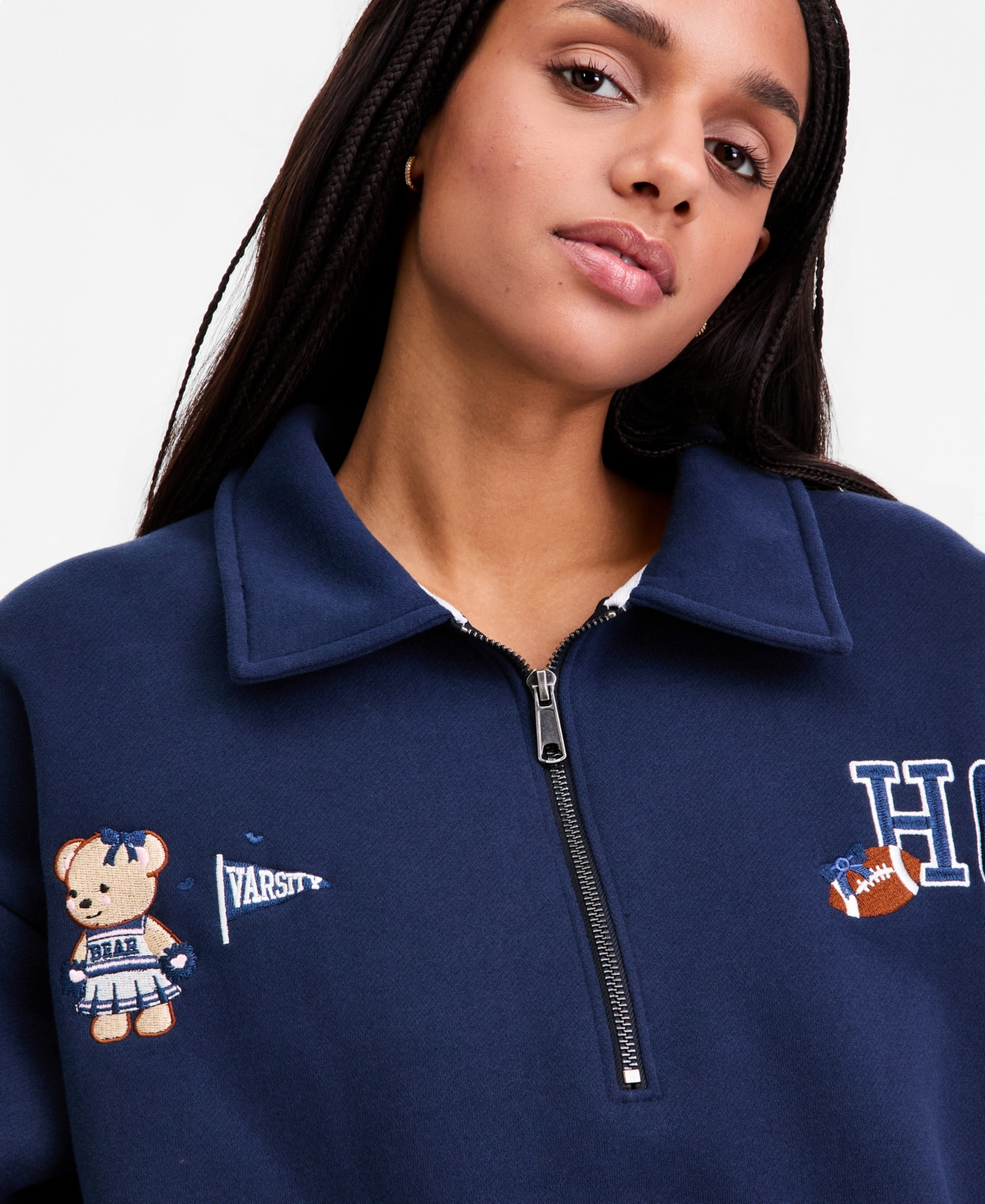 The Happy Camp3r Women's Quarter-Zip Varsity Sweatshirt