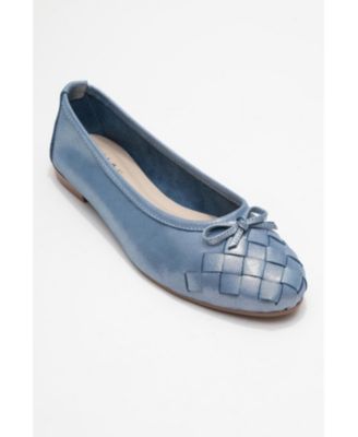 Forever and Always Shoes Women's Nopos Leather Cap Toe Ballet Flat