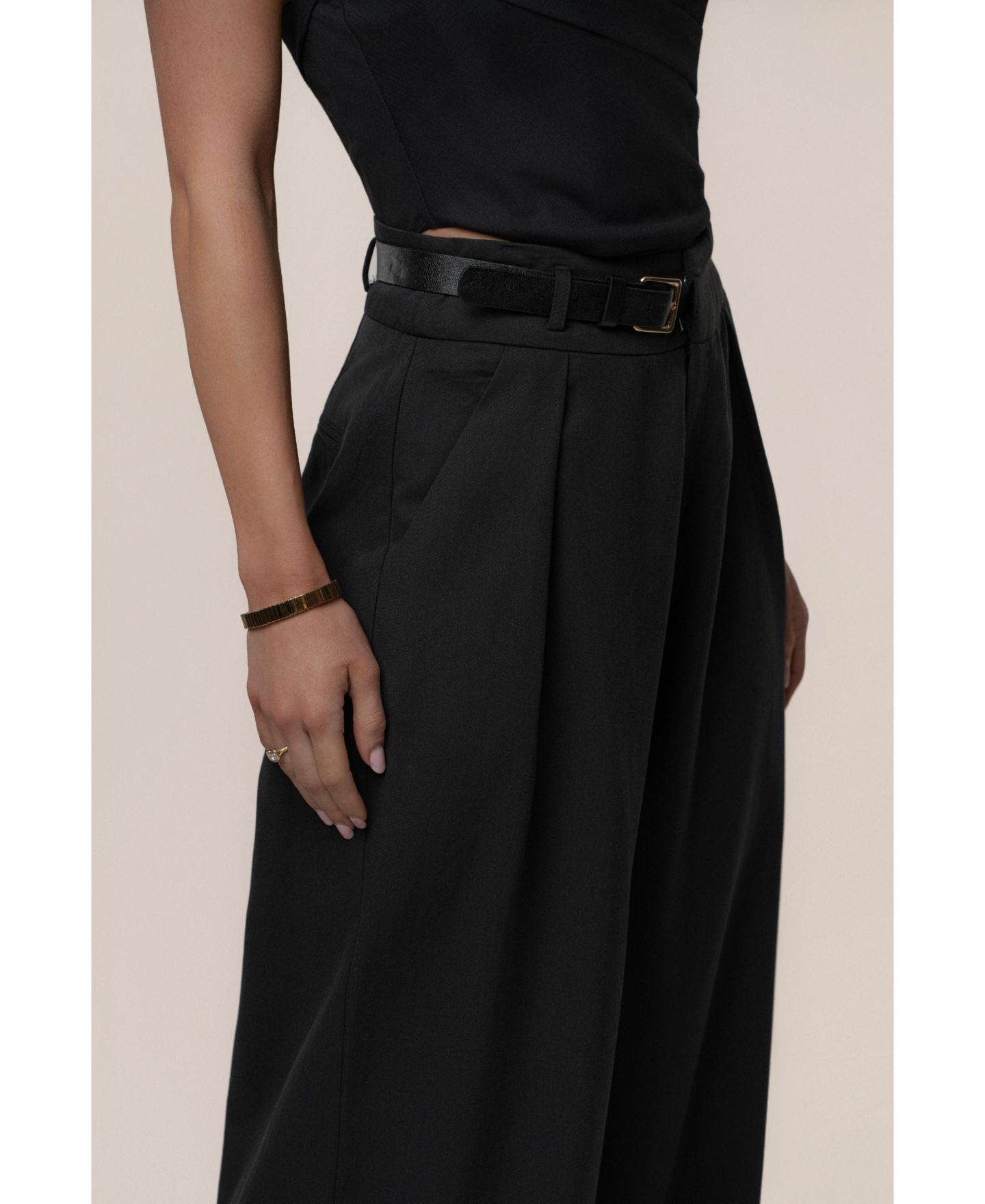 Женские брюки JLUXLABEL Everywhere Belted Trousers, цвет: Чёрный — фото 5