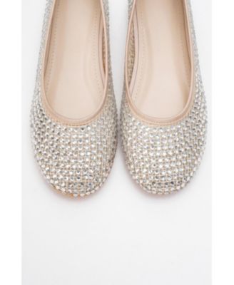 Runway Mesh Embellished Ballet Flat