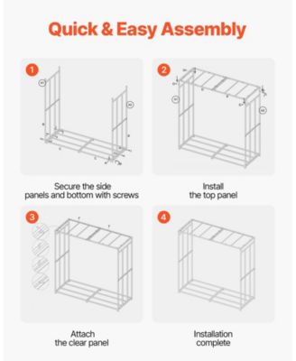 4 ft Firewood Rack with Sloped Roof Outdoor Log Storage Shed