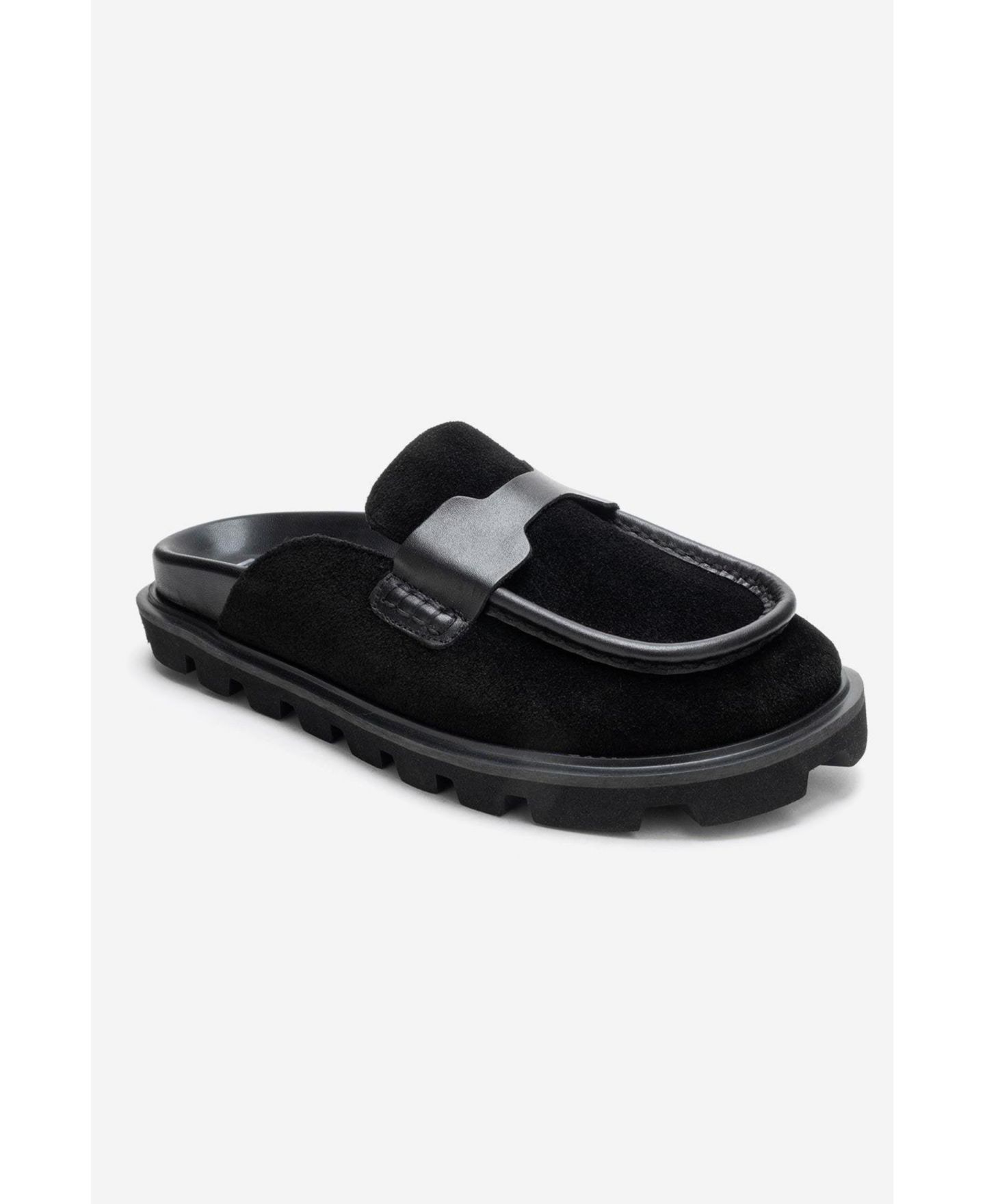 Женские тапочки Forever & Always Shoes Vela Leather Slipper, цвет: Чёрный замшевый — фото 1