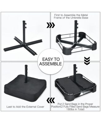 9 Piece Patio Wicker Dining Set w/ Double-Sided Patio Beige Umbrella Stackable Chairs