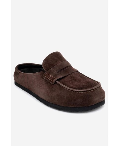 Женские тапочки Forever & Always Shoes Women Priva Leather Slip-On Slipper, цвет: Коричневый замшевый