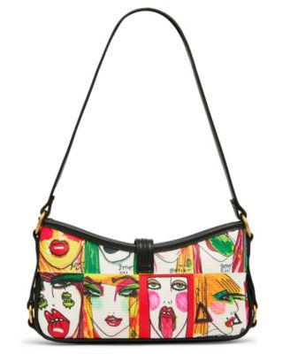 Artwork Faces Small Shoulder Handbag