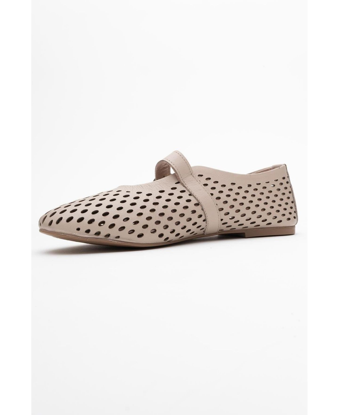 Женские кожаные балетки Forever & Always Shoes Arian, цвет: Тёмный бежевый кожаный — фото 4
