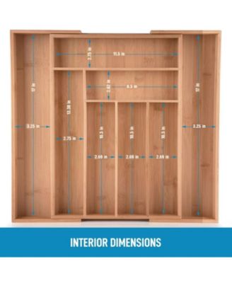 Adjustable Bamboo Kitchen Utensil Drawer Organizer