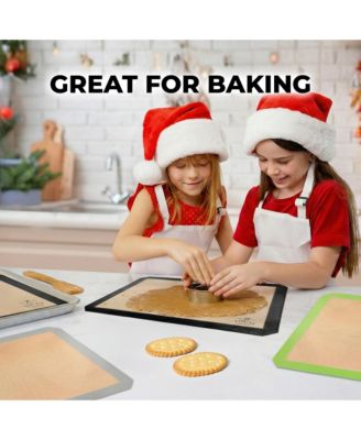 2-Pack Heat-Resistant Reusable Non-Stick Silicone Baking Sheets