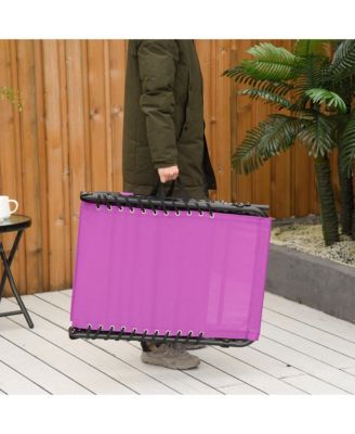 Outdoor Folding Chaise Lounge Chair Portable Lightweight Reclining Garden Sun Lounger with 4-Position Adjustable Backrest for Patio, Deck, and Poolside, Purple