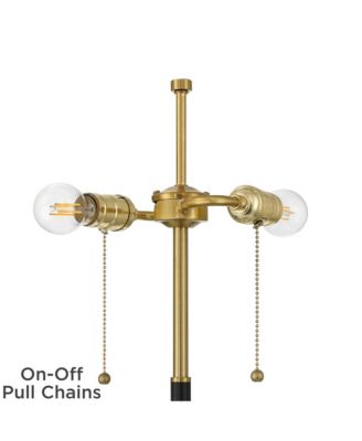 Pierre 23"H Metal Dome Pull Chain USB Table Lamp Set of 2