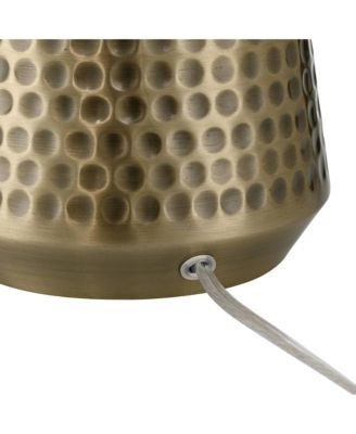 Argus High Small Modern Accent Table Lamp Gold Textured Brass Finish Metal Single Living Room Bedroom