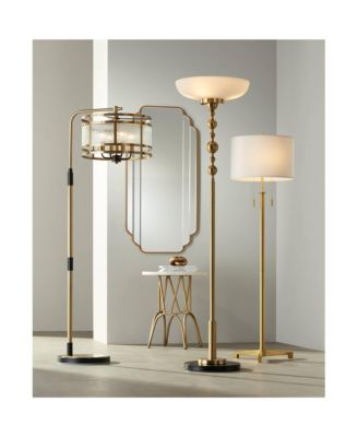 Summit Light Blaster Modern Torchiere Floor Lamp Tall Warm Gold Frosted Glass Shade for Living Room Bedroom Office House Home