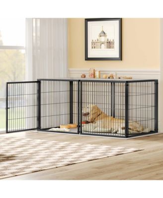 63.7" Large Dog Cage Kennel for Medium Dogs Puppy Playpen with Top, Indoor Pet Enclosure