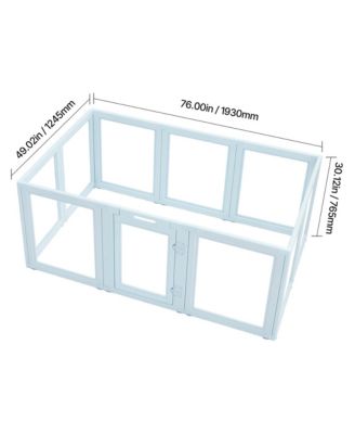 76" Dog Whelping Box with Transparent Window Playpen for Large Dogs