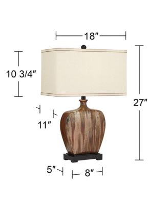 Julius Modern Table Lamp 27" Tall Copper with USB Charging Port Dimmer Switch Drip Ceramic for Bedroom Living Room Bedside Office