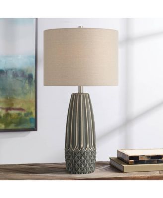Olsen High  Stripe Ceramic Table Lamp with Dimmer