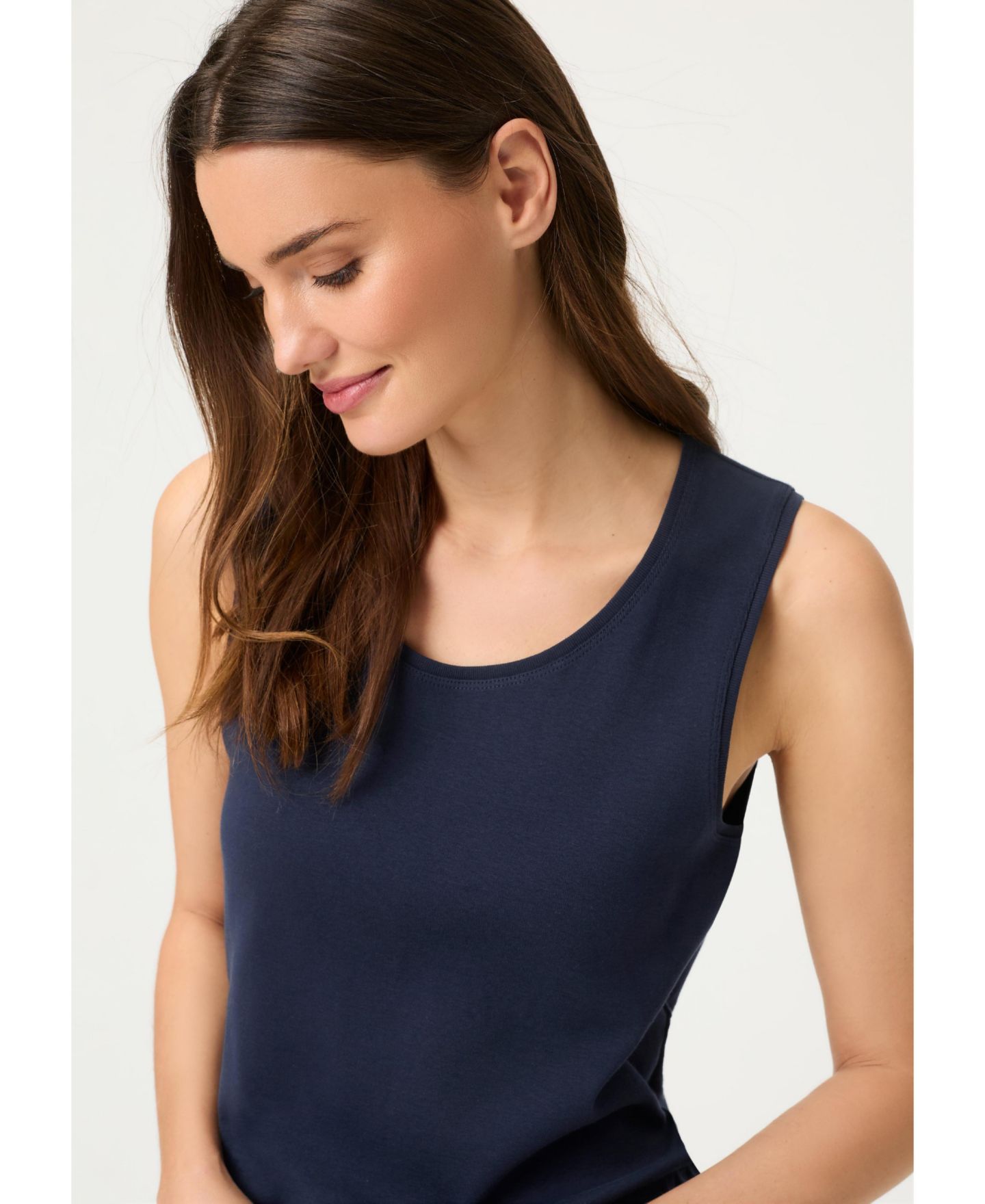Женский топ Olsen Sleeveless Shell, цвет: Чернильный синий — фото 4