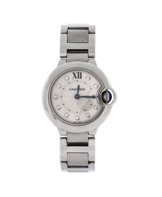 Ballon Bleu de Cartier Quartz Watch in Stainless Steel with Diamond Markers 28mm
