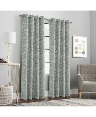 Valencia Light Filtering Provide Daytime Privacy Rich Woven Branch Leaf Design Grommet Curtain Panel