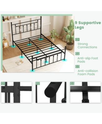 Heavy-duty Metal Bed Frame with Headboard