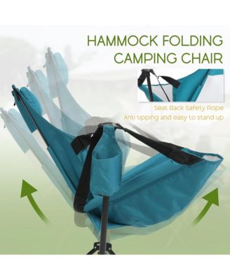 Outdoor Hammock Chairs Set of 2, Portable Folding Rocking Chair with Adjustable Back and Carry Bag, Oversized Recliner for Travel, Camping