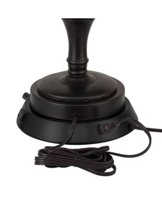 Brighton 27.25" Tall Rustic Farmhouse Table Lamp with and USB Base