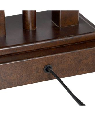 Deacon High Industrial Desk Lamps Set of 2 USB Port AC Power Outlet Gooseneck Bronze Finish Metal Charging