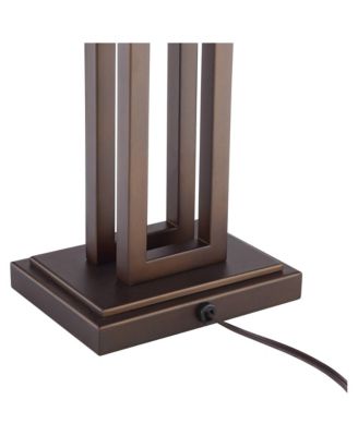 Gossard 30" Tall Large Industrial End Table Lamps Set of 2 Pull Chain Bronze Finish Metal Living Room