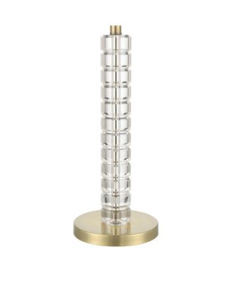 Cecil 31" Tall Large Modern End 3-Way Table Lamp Clear Brass Finish Acrylic Single  Shade Living Room Bedroom