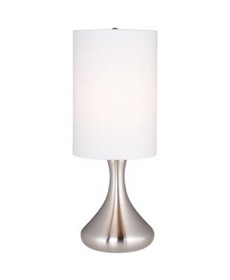 Mini Droplet 17" High Small Modern Accent Table Lamp Brushed Nickel Finish Metal Single Living Room Bedroom